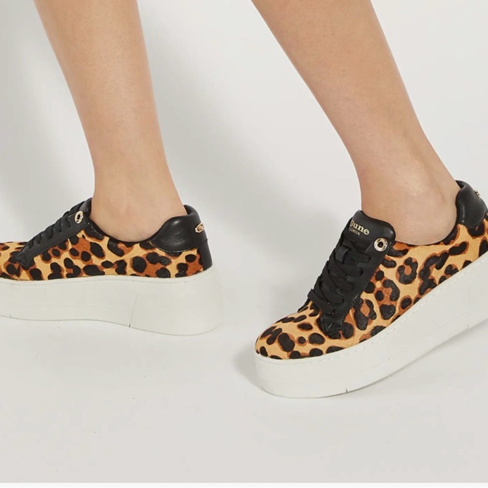 Dune London Episode Leopard Sneakers - Picture 8 of 12